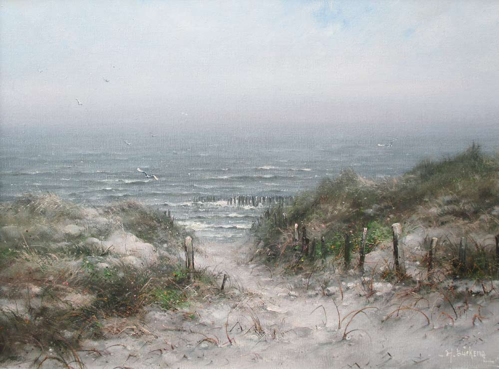 Coastview, Buikema, Albert Buikema was born on 2 march 1949 in Waddinxveen and he died on 11 januar 1994. He was a student of the Academies from Rotterdam and Utrecht. He created a selfmade style of painted and his painting were sold over the whole world.