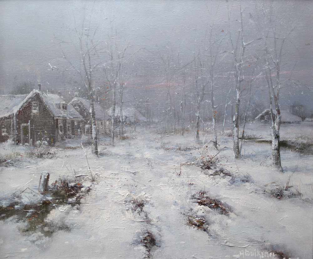 Winterlandscape, oil on canvas, size 540x60cm canvas