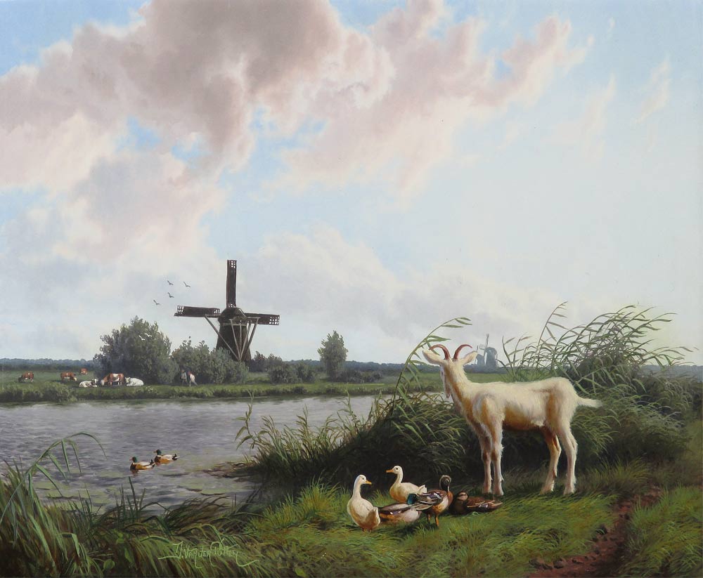 Daniel Van der Putten was born in a small farming village near Leyden in Holland. Initially he worked for his father in the family horticulture business, but found that his desire to paint was too strong to ignore. This desire and ability, no doubt, was inherited from his mother and also from his aunt who was a professional portrait artist exhibiting mainly in Holland and America. Daniel married his Scottish wife and settled in Scotland. They worked together from the start and researched and studied various techniques of painting, primarily those of the Great Dutch Masters, giving attention to observing the natural landscape wherever they travelled. Daniel was particularly inspired by the British landscape and moved to England to become a full-time painter. Daniel’s paintings depict the vast array of colour, light and shadow which appear in nature and reveal a unique style all of his own. As an artist of international reputation, his works have been exhibited at The Royal Institute of Oil Painters, London, Scotland and one-man exhibitions in England, Canada, Taiwan and the U.S.A.
