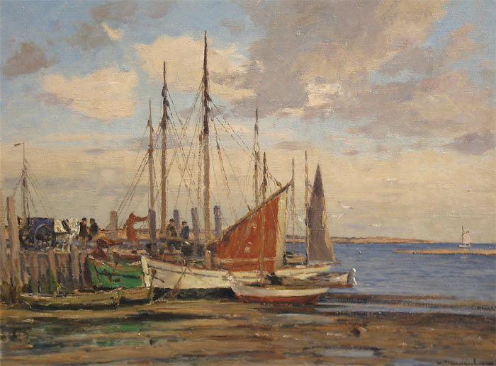 Hambuchen, W. Hambuchen, Wilhelm Hambuchen was born in Düsseldorf (Germany) in 1869 and painted mostly coast views.