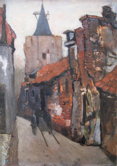 Marie Henrie Mackenzie (Aug 3, 1878, Rotterdam - Dec 30, 1961, Hilversum) was a Dutch painter. He was a student of the Art School in Rotterdam and later on of the famous Dutch painter George Hendrik Breitner in Amsterdam. Having made a career at an oil company, Mackenzie completely devoted himself after 1931 to painting. He then was at the age of 43 years. Mackenzie was a painter of landscapes, figures, portraits and harbour views. In addition, he is well known for his impressionist cityscapes of Amsterdam.
His work can be found in the Goois Museum, Hilversum and the Rijkscollectie (Governmental collection of the Netherlands).