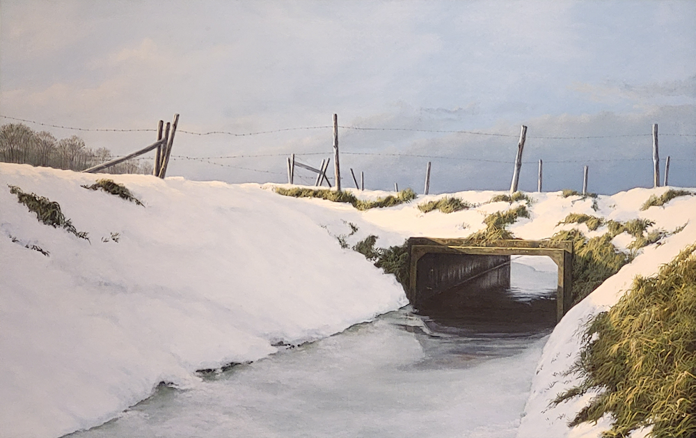 Paul Wieggers, olieverf op paneel, afmeting 31x50cm paneelmaat, winterlandschap, nr. 31