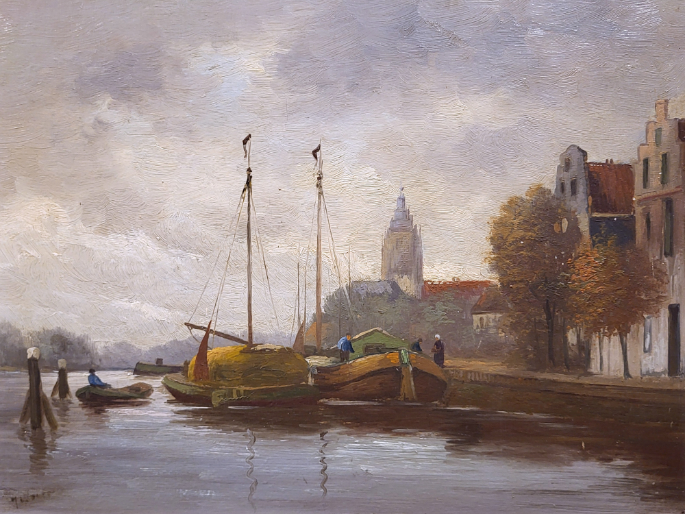 Onduidelijke signatuur, olieverf op paneel, 30x40cm paneelmaat, 95,- euro, nr. 27