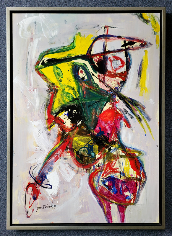 Jan te Wierik, gemengde techniek op paneel, afmeting 72x102cm paneelmaat , afmeting incl. lijst 75x105cm, 1650,- euro, nr. 52