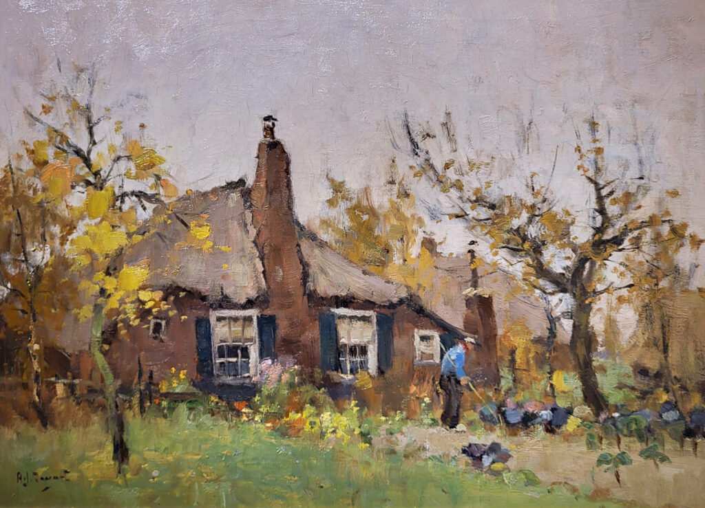 A.J. Zwart, boerenerf, olieverf op linnen, afmeting 50x70cm doekmaat, 650,- euro, nr. 1