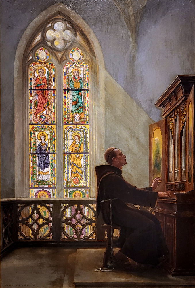 <strong>Hoesslin, George von Hoesslin, 1851-1923, olieverf op linnen, afmeting 62x92cm doekmaat, kerkinterieur, 1650,- euro, nr. 50</strong>

<strong>Hoesslin,George von Hoesslin  (German, 1851–1923)</strong>