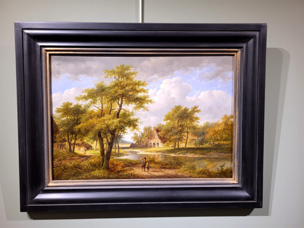 <strong>Morel, J.E. Morel II, olieverf op paneel, afmeting 35x50cm paneelmaat, landschap, afmeting inclusief lijst 50x65cm, 1500,- euro, nr. 4</strong>

<strong>Jan Evert Morel II, 1835 - 1905</strong>
Jan Evert Morel woonde en werkte voornamelijk in Amsterdam. Hij was een zoon en leerling van C.J. Morel. Jan Evert Morel II schilderde veelal zomer- en winterlandschappen in de trant van zijn grote voorbeeld B.C. Koekkoek. Werk van zijn hand bevindt zich in diverse musea, onder andere in het <strong>Museum Koekkoek te Kleef en het Museum Boymans-van Beuningen in Rotterdam.</strong>