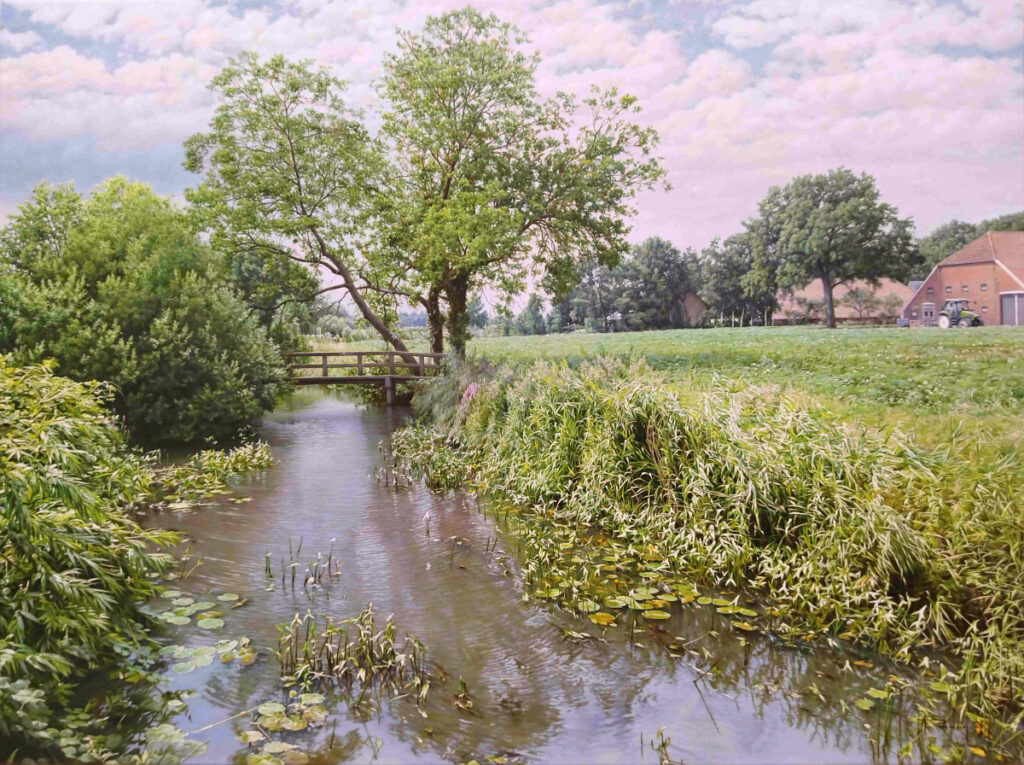 <strong>Aureliu Prodan, landschap omgeving Groningen, olieverf op linnen, afmeting 60x80cm doekmaat, nr. 50</strong>

<strong>Aureliu Prodan Geboren op 15 april 1968 in Chisinau, Rebublic of Moldova SOLO tentoonstellingen 1984 Chisinau, Moldova 2002 Iasi, Romania 2004 Iasi, Romania 2005 Iasi, Romania 2006 Iasi, Romania 2006 Focsani, Romania GROUP EXHIBITIONS 1994 Thessaloniki, Greece 1996 Chisinau, Moldova 2000 Athens, Greece 2000-2001 Chisinau, Moldova 2001-2002 Athens, Greece</strong> Aureliu Prodan werd geboren in 1968 als zoon van de bekende restaurator Serafim Prodan uit Chisinau, Moldavië. Zijn eerste kunstlessen kreeg hij van zijn vader. Als kind ging hij graag naar het kunstmuseum waar zijn vader werkte om de tentoongestelde schilderijen te bewonderen. <strong>Hij was gefascineerd door de schilderijen van de Russische, Nederlandse en Italiaanse schilders.</strong> De kleuren en de fijn bewerkte details uit de statische natuur en landschappen wekten zijn verlangen op om het tekenen en schilderen te bestuderen. <strong>In 1980 werd hij toegelaten tot de A. Sciusev Art School.</strong> Hij werd gewaardeerd en aangemoedigd door zijn professor, de bekende graficus V. Motcaniuc, die in Aureliu een originele en zeer getalenteerde jonge kunstenaar ontdekte. <strong>In 1987 studeerde hij af aan het College voor Schone Kunsten „A. Plamadeala ”en begon samen met zijn vader te werken als schilderconservator in het Art Museum uit Chisinau.</strong> In dezelfde periode nam hij deel aan de restauratie van drie orthodoxe kerken in het zuiden van de Republiek Moldavië. Zijn eerste persoonlijke tentoonstelling vond plaats toen hij aan het College voor Schone Kunsten was, na andere persoonlijke en groepstentoonstellingen in de Republiek Moldavië, Griekenland, Duitsland, de Verenigde Staten van Amerika, Rusland en Nederland. <strong>De bekende Roemeense kunstcriticus Valentin Ciuca zei over Aureliu: “Aureliu Prodan, gevestigd in Iasi enkele jaren geleden, observeerde en bereidde de artistieke smaak van de mensen uit Iasi voor door middel van enkele discrete tentoonstellingen en hij plaatste zichzelf in een expressieve formule die aan beide voldoet de strikte artistieke eisen en het brede smaakaanbod van de mensen.</strong> Hij had niet noodzakelijkerwijs een voorhoede of een modetoespraak in gedachten, maar alleen de vervulling van een pad van een eerlijke schepper toegewijd aan een harmonieuze dialoog met de wereld en met zichzelf. Zijn vaardigheden als ambachtsman behaalde hij tijdens zijn studies aan het 