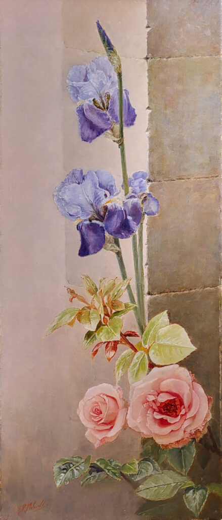 E.P. Moleveld, bloemen, olieverf op linnen, afmeting 30x70cm doekmaat, 1150,- euro, nr.37