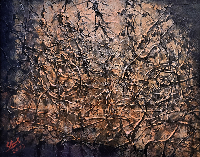 <strong>Igor Smirnov, olieverf op board, afmeting 80x110 cm, afmeting incl. lijst  100x130cm, 450,- euro, nr. 44

Smirnov, I. Smirnov, Igor Smirnov geb 1975-
Smirnov, Igor Smirnov geboren op 9 januari 1975 te St. Petersburg. Volgde een opleiding op de Kunstschool eveneens te St. Petersburg van 3 jaar. Verbleef omstreeks 1996 een half jaar lang in Duitsland, waarna hij zich vestigde in Nederland. Hij volgde de 5 jarige studie op de Kunstakademie te Groningen (Minerva), welke hij met succes afronde. Hij heeft ondermeer les gehad van Asaph Ban Menahen, Gijs Frieling en Wim Jonkman. Igor Smirnov weet de hedendaagse tijd vast te leggen in zijn vorm van schilderen, soms schokkend en dreigend, maar ook positief, kleurrijk, direkt en open. Achter elk schilderij zit een eigen werkelijkheid aldus deze kunstenaar.
</strong>