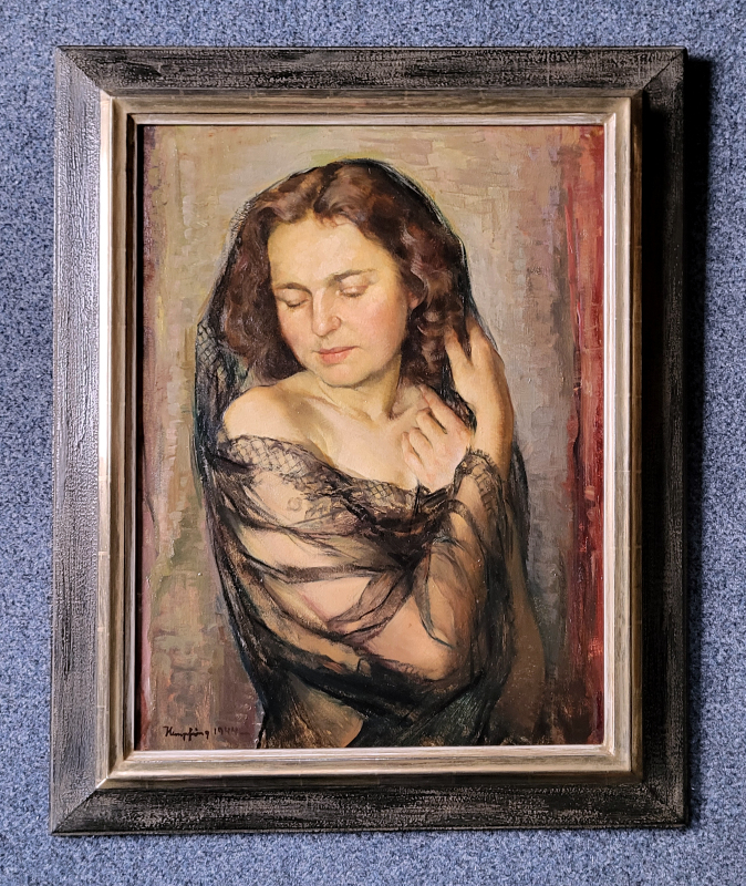 W. Hempfing, olieverf op linnen, afmeting 48x65cm doekmaat, afmeting incl. bladg. lijst 68x85cm, 1500,- euro, nr. 49

Hempfing, W. Hempfing, Wilhelm Hempfing 1886-1948
empfing, W. Hempfing, Wilhelm Hempfing is geboren op 15 juli 1886 in
Schönau (Heidelberg) en is overleden op 6 juni 1948 in Karlsruhe. Hempfing
studeerde (net zoals Emil Nolde) aan de Karlsruher Kunstakademie onder
leiding van Friedrich Fehr. Het etsgebeuren en alle druktechnieken leerde hij
ook in Karlsruhe onder leiding van Walter Conz. Zijn landschappen,
bloemstillevens, portretten en naaktafbeeldingen zijn erg geliefd. Hij ondernam
veel studiereizen naar Zuid-Europa, Noord Afrika, Engeland, Denemarken,
Nederland en de Noord-Duitse kustgebieden. Wilhelm Hempfing was op de
meeste grote tentoonstellingen in Duitsland vertegenwoordigd. Tevens was hij
graveur en boekillustrator. Zijn ansichtkaarten van Karlsruhe en zijn erotische
afbeeldingen zijn een geliefd thema voor verzamelaars geworden. Wilhelm
Hempfing is een nationaal en internationaal zeer gevraagde kunstenaar
geworden door zijn impressionistische manier van werken en zeer goed
uitgevoerde naaktvoorstellingen.


Deutsch

Wilhelm Hempfing wurde am 15. Juli 1886 in Schönau bei Heidelberg
(Odenwald) geboren und ist am 6. Juni 1948 in Karlsruhe verstorben.
Hempfing war Meisterschüler an der Karlsruher Kunstakademie bei Friedrich
Fehr, wie auch Emil Nolde. Die Radierverfahren und Drucktechniken lernte er
ebenfalls in Karlsruhe bei Walter Conz. Seine Landschaften und Aktbilder,
aber auch seine Porträts und Blumenbilder erfreuen sich großer Beliebtheit. Er
unternahm viele Studienreisen nach Südeuropa (Italien, Spanien - Granada,
Ronda -, Balkan Kroatien Montenegro Albanien Griechenland), nach
Nordafrika, die Bretagne, England, Dänemark und an die norddeutschen
Küsten der Nord- und Ostsee (Sylt, Rügen, Hiddensee, Usedom, Samland). Er
ist verzeichnet in Thieme/Becker, Vollmer, Dressler, Mühlfarth und allen
bedeutenden Nachschlagewerken. Hempfing war in vielen großen Kunst-
Ausstellungen vertreten (Berlin, Hannover, alter und neuer Glaspalast
München ab 1911, Karlsruhe, Baden-Baden, Wien, Zürich). Er ist auch als
Grafiker und Buchillustrator in Erscheinung getreten. Seine Postkarten mit
verschiedenen Karlsruher Motiven, wie auch mit Reproduktionen erotischer
Werke sind beliebte Sammelobjekte. Wilhelm Hempfing ist aktuell mit nahezu
200 Werken in artprice verzeichnet. Im September 2004 wurde ein Gemälde
"Frau im Kimono" bei Doyles in New York für über 12000 US Dollar versteigert.
Zuletzt erhielt am 28. Oktober 2006 ein Hempfing-Gemälde bei der Herbst-
Auktion des Auktionshauses Kaupp in Sulzburg den Zuschlag bei 9000 Euro.

Wilhelm Hempfing (1886–1948) was a German painter and printmaker. He was
born July 15, 1886 in Schönau near Heidelberg. He is best known for his
impressionist style landscapes, portraits and his numerous painted nudes.
Hempfing studied at the Kunstakademie Karlsruhe (Karlsruhe Academy of Fine
Arts) with Professor Friedrich Fehr. He was also an important and excellent
etcher trained by Walter Conz at the Karlsruhe Academy. He travelled
frequently, painting in England, Denmark, France, The Netherlands, Spain,
Italy, Croatia, Macedonia, Greece and the German coastal areas along North
Sea and Baltic Sea. He died June 6, 1948 in Karlsruhe, Germany.

Hempfing, W. Hempfing, Wilhelm Hempfing was born in heidelberg in 1886 and
he died in Karlsruhe in 1948.