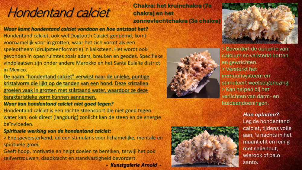 Hondentandcalciet, beschrijving