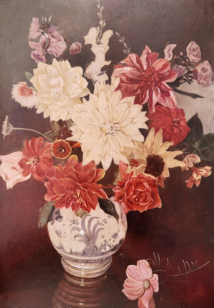 <strong>J. Otte, bloemstilleven, 35x50cm boardplaat, 75,- euro, nr. 50</strong>